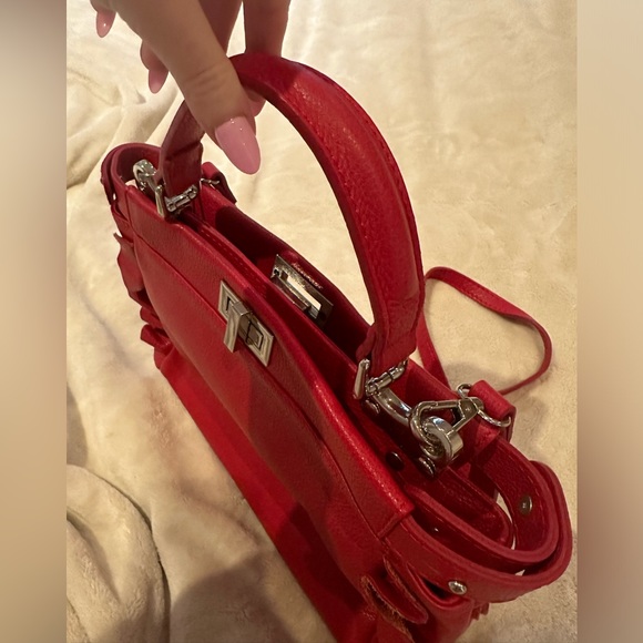 Deep Red Medium Size Bag Lavorazione Artigianale (real leather) from Italy - Picture 7 of 7